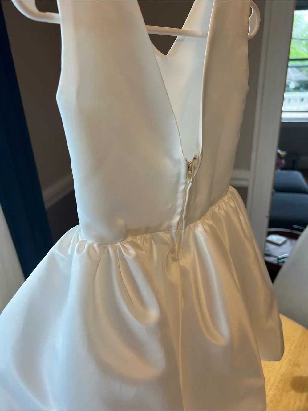 Ivory V-Neck Flower Girl or Baptism Dress